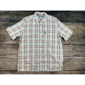 Columbia Sportswear Shirt Mens XL Red Plaid Button Up Short Sleeve Cotton